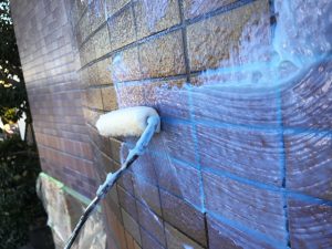 マンション外壁　防水材　クリアプラス施工2